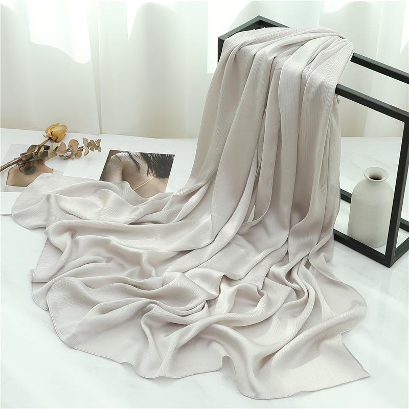 Headscarf Solid color silk scarf Basic versatile scarf Women's smooth crepe travel scarf Xizang travel shawl