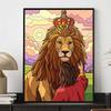 5D DIY Diamond Painting Christ and The Lion of The Tribe of Judah Cartoon Full Diamond Mosaic Art Wall Decoration Set