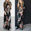 Women's Summer Long Dress Floral Print Boho Beach Dress Tunic Maxi Dress Evening Party Dress