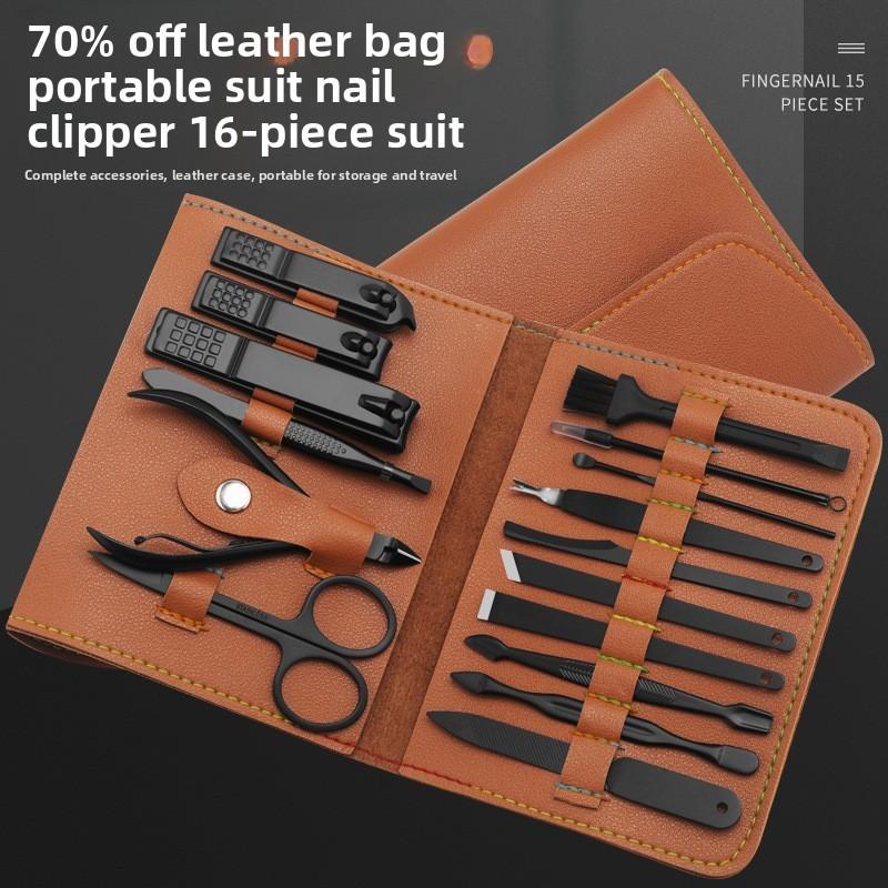 Nail Care Kit 16pcs Stainless Steel Manicure Set For Home Use