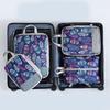 4pcs/set Printed Compression Storage Bag Large Capacity Foldable Luggage Storage Bags Set Dampproof Washable Packing Cubes