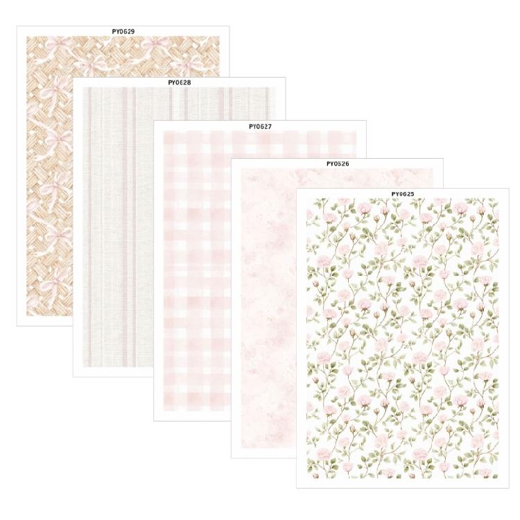 

5 Sheet Creative Water Slide Decal Stickers Decorative Pad Soft Clay Texture for Handmade Jewelry and Easter Decorations