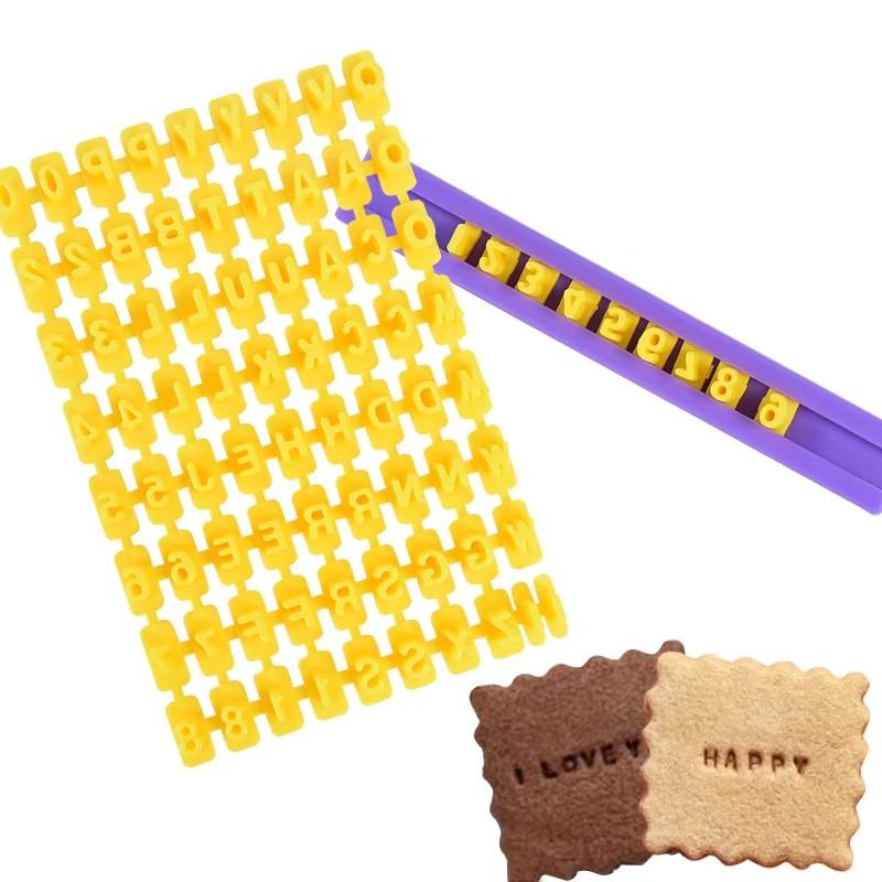 Keksform DIY Buchstabe Zahl Alphabet Presse Stempel Druck Prägeform Keks Ausstecher Kuchen Backwerkzeug Zubehör DIY Werkzeug
