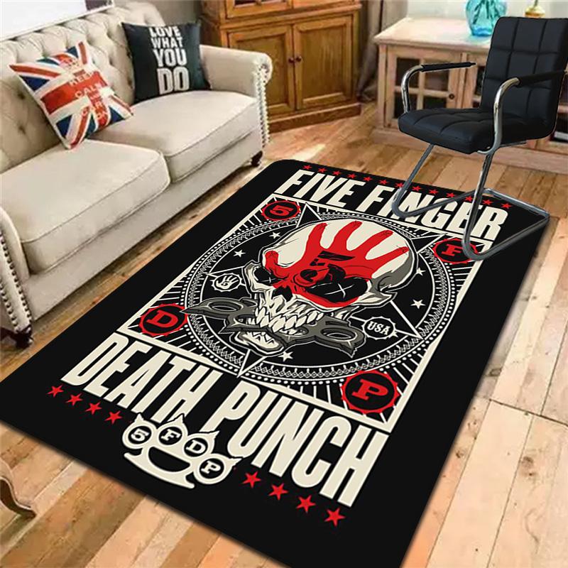 Inspired by Five Finger Death Punch Rug Floor Mat for Living Room or Bedroom Soft and Comfortable Carpet a Gift for Birthday and Holiday.