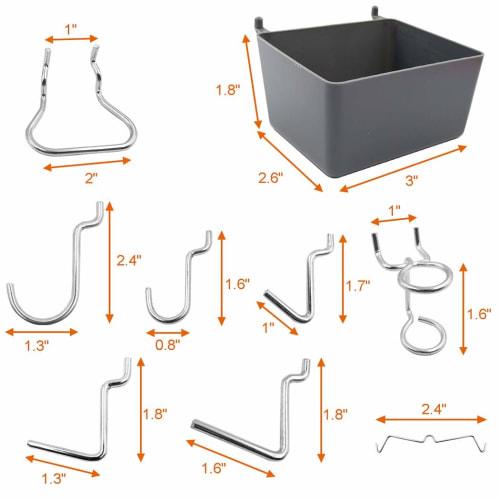 ZOYUBS Punching Board Hooks, 25mm Hole Pitch, Silver, Easy Installation, Set of 80, for Perforated Boards, T-Shaped Hanging Racks, Mesh Hooks, and Hoo