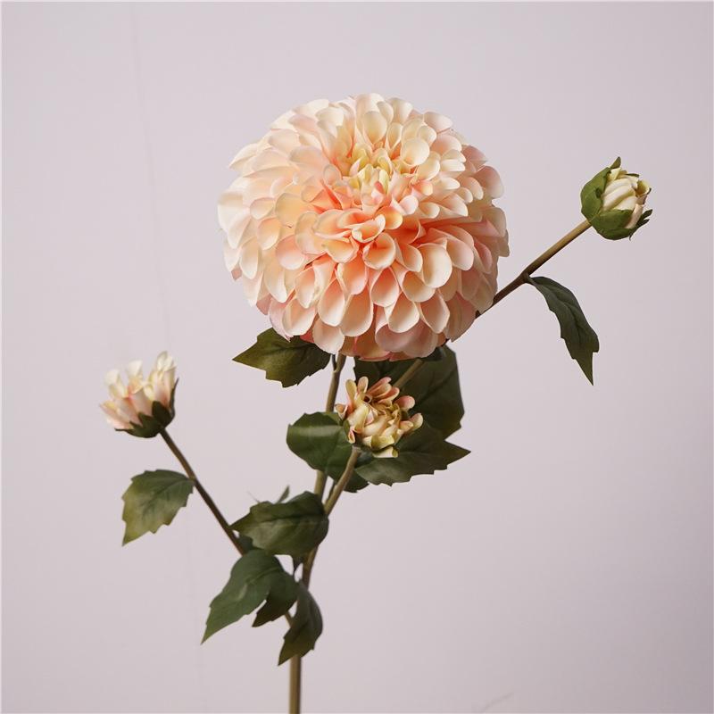 Autumn artificial flower coral dahlia lucky chrysanthemum wedding ornament home decoration silk flower