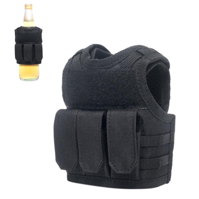 Adjustable Drink Bottle Vests Tactical Beer Bottle Vest Miniature Molle Vest for Cans or Bottles Decoration Easy To Use