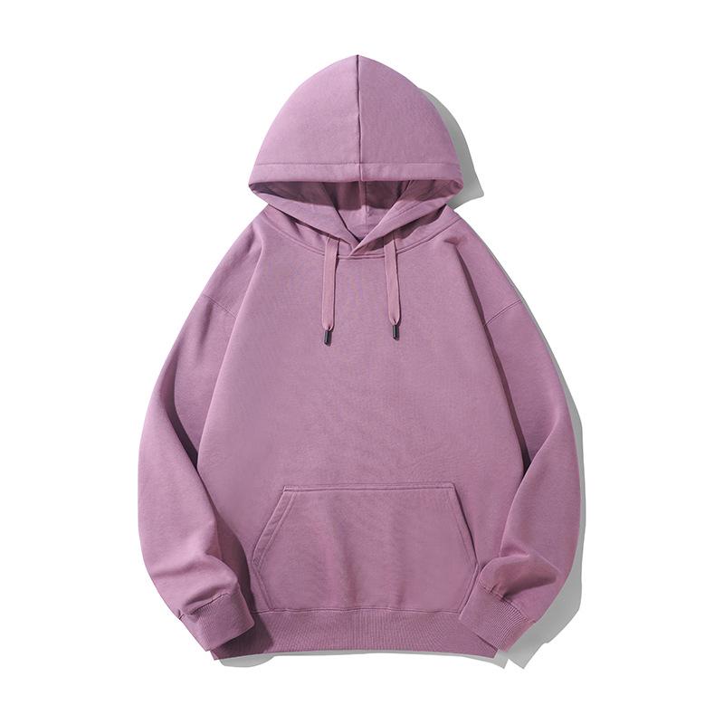 

Men s Casual Thick Terry Cloth Hoodie: Heavyweight Pure Cotton Sweatshirt - Loose Fit, Solid Color, American Style for Autumn/Winter. Extra Large