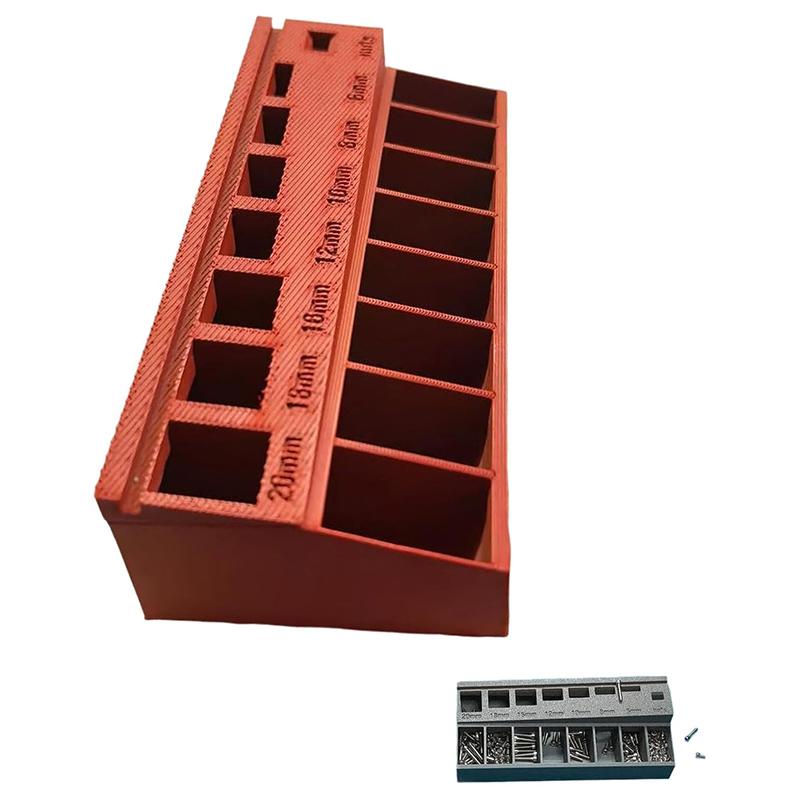 Сортировщик болтов M3 Лоток для сортировки длины винтов с 7 измерительными слотами Портативный органайзер для инструментов для винтов Прочный пластиковый органайзер для хранения 1173₽