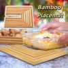 Hollowed-out Bamboo Placemat Natural Anti Scalding Mat Bamboo Heat Insulation Pad  Kitchen Use