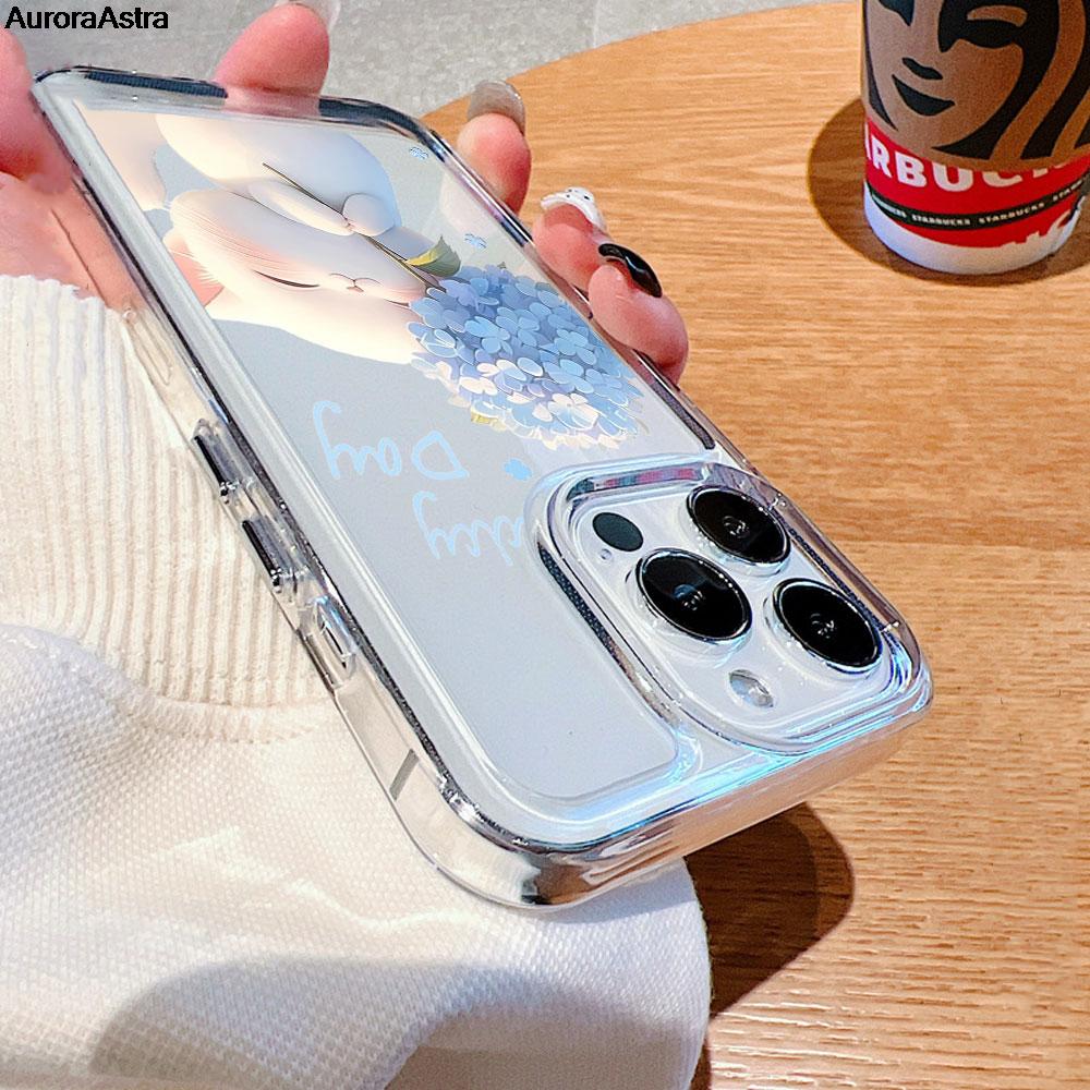 Cute Cat Hydrangea Protective Phone Case For iPhone 17 Air 16 16e 15 13 12 11 Pro Max Pro Plus Soft Anti-Scratch Funda Cover