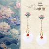 Chinese Classical Palace-Inspired Jade Buckle Dangle Earrings: Auspicious & Versatile Women's Jewelry