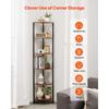 VEVOR 6 Tier Corner Shelf, Tall Corner Stand with LED Light, Wall Shelves Tower Storage Organizer with Metal Frame & Wooden Shelves