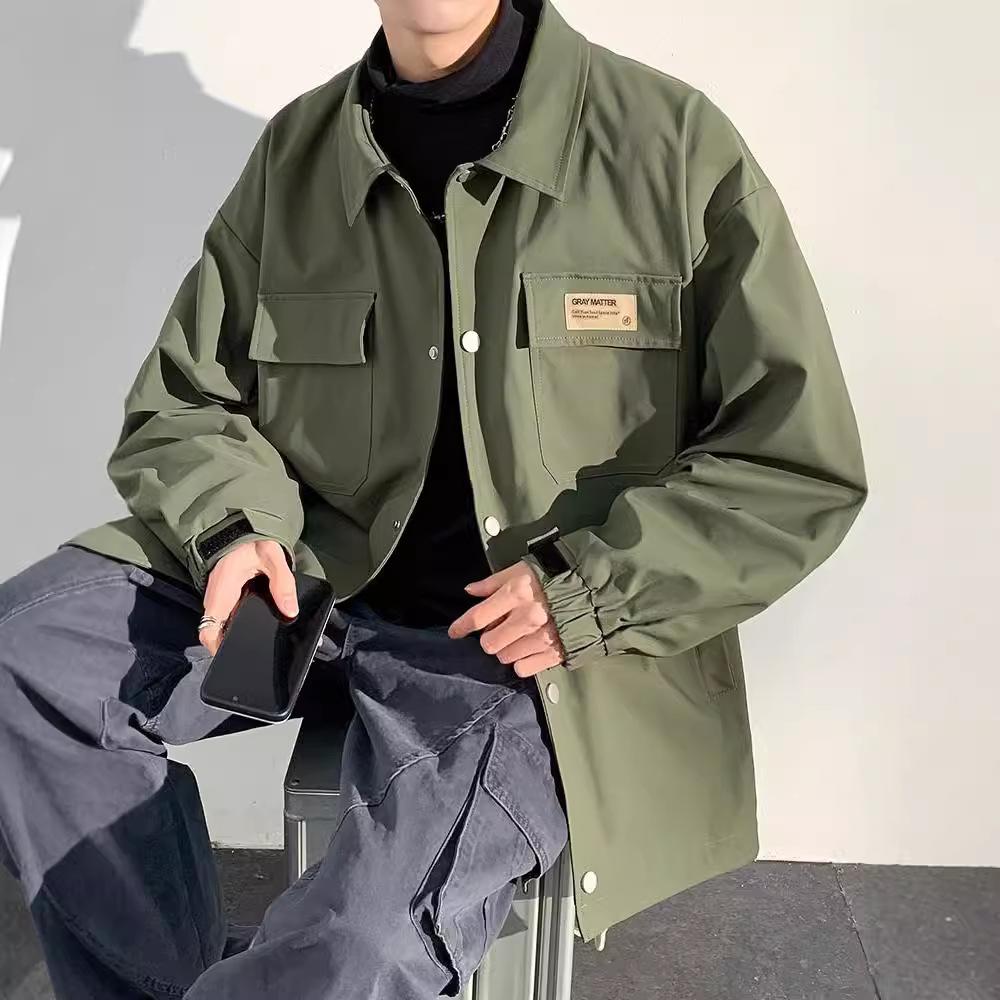 Work Jacket for Men's Spring and Autumn Men's Loose Jacket for New American Spring Casual Clothes