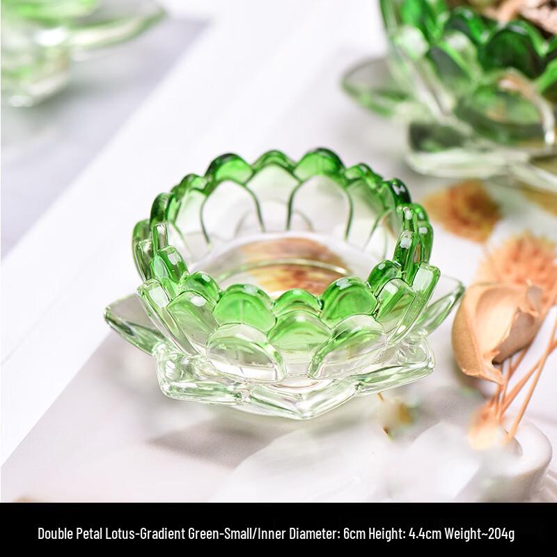 ZISIZ Glass Lotus Candle Holder Set