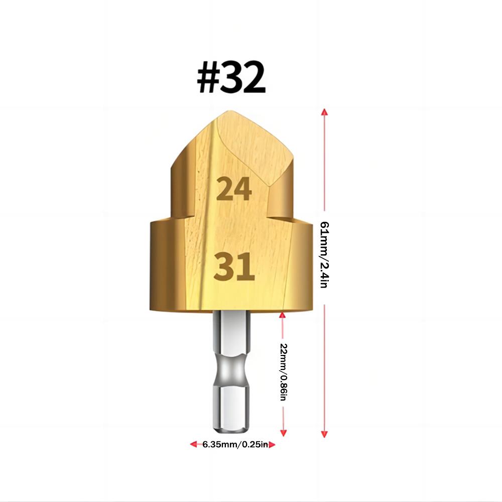 Hexagonal Handle 6.35MM PPR Lifting Drill Bit 20/25/32 Step Drill For Hydroelectric Water Pipe Drilling