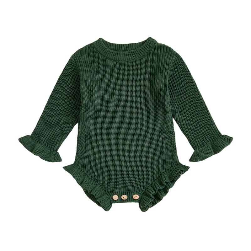 Neugeborenes Baby Mädchen Junge Pullover Strampler Baumwolle Weich Gestrickt Overall Einfarbige Warme Herbst Winter Weihnachten Kleidung