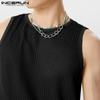 INCERUN Men Sleeveless Hollow Out Webbing Beach Party Fishnet Tank Tops