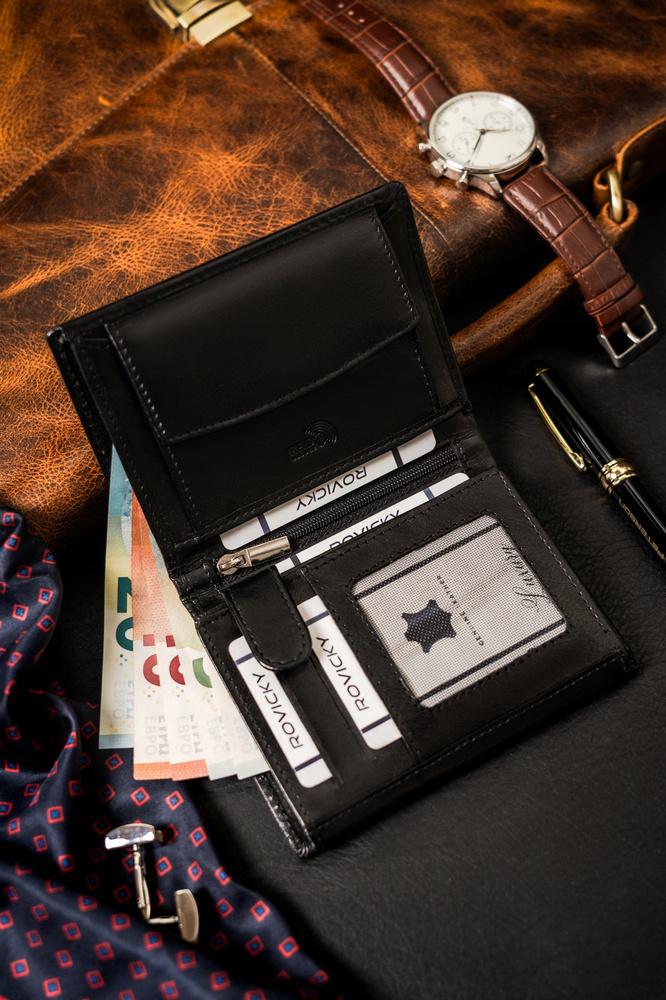 Men's leather wallet equipped with RFID system - Rovicky