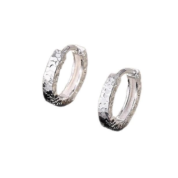 Simple Broken Ice Ice Circle Earrings Female Senior Sense of Light Luxury Niche Cold Wind Temperament Versatile Ear Buckle Earrings Casual Daily
