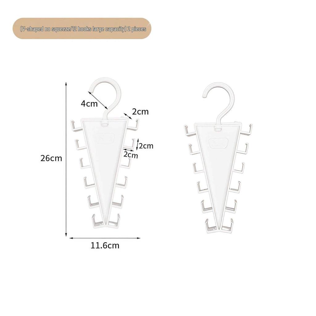 V-Shaped Dual-Sided Hanger & Storage Rack for Clothes, Belts, and Scarves
