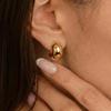 European C-Shaped Semi-Circular Earrings, 18K Gold-Plated Stainless Steel, Personalized Design for Women