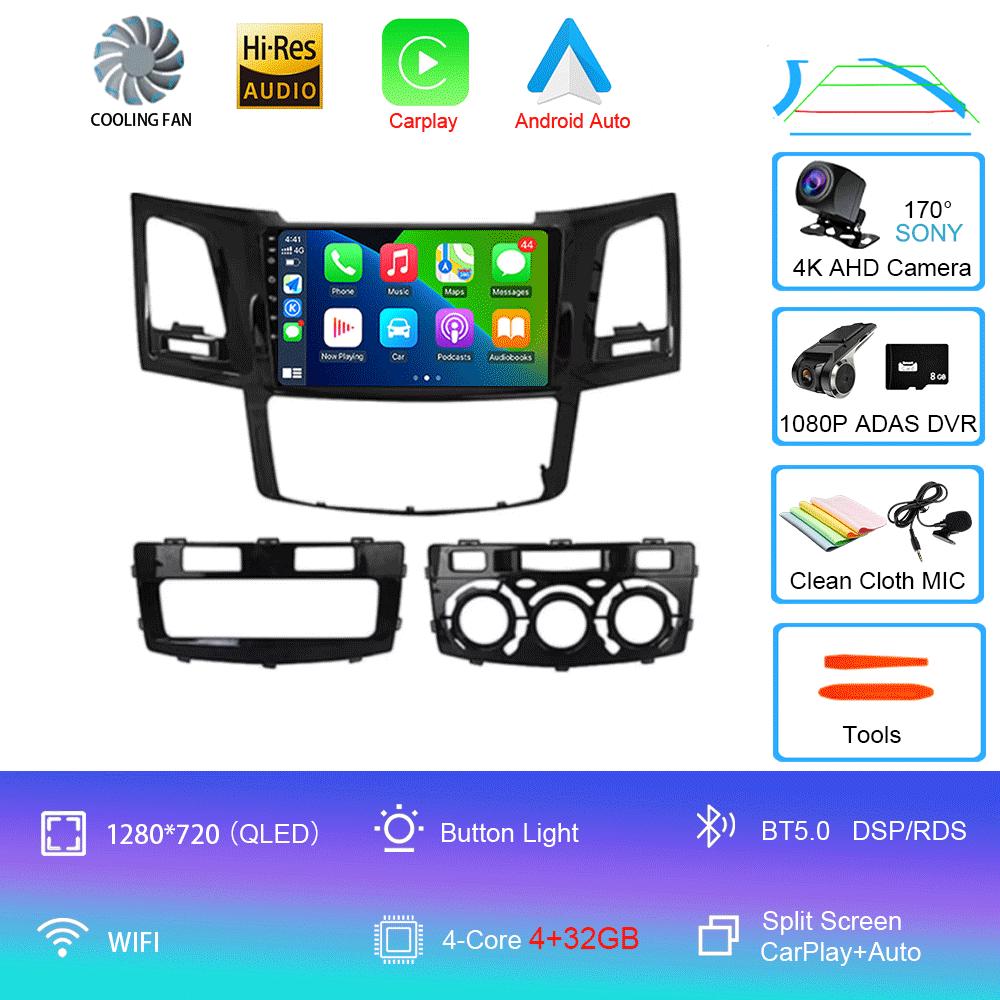Car Radio Android 14 Carplay Multimedia Player For Toyota Fortuner Hilux Revo Vigo 2005-2007 Autoradio Stereo 2din Head Unit