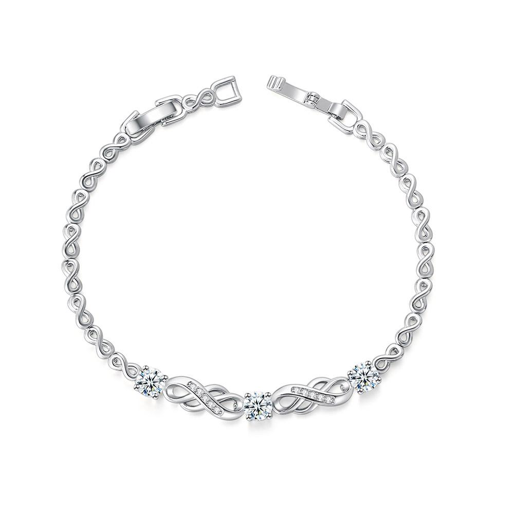 

CZ Luxury Wave Shaped Bracelets For Women Elegant Copper Color Shiny Love Accessories Fine Zircon Gift H147