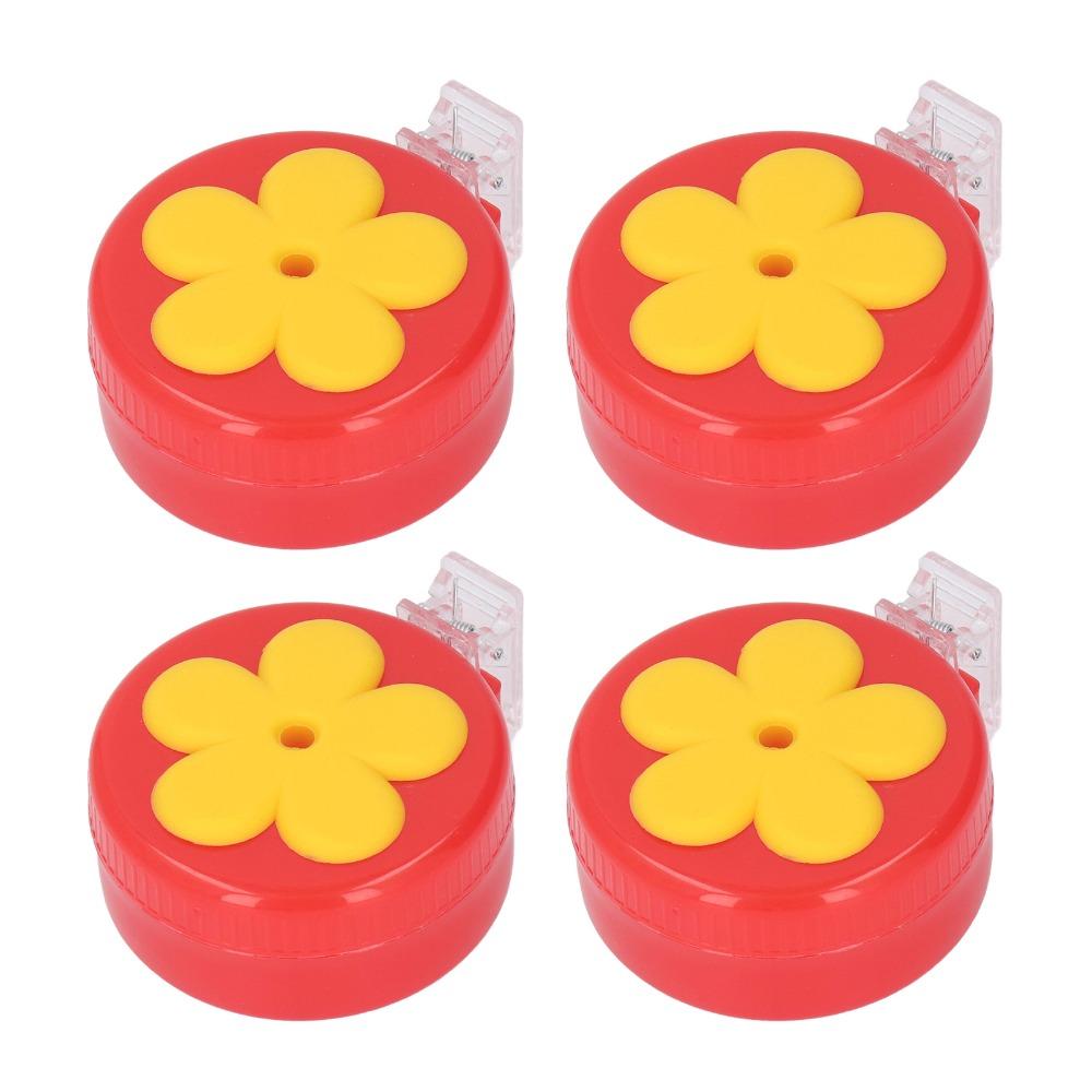 4sets ABS Hummingbird Clip Feeder With Brushes Flower Hummingbird Feeder Outdoor Use