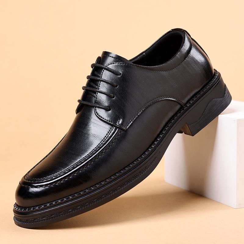 

Leather Shoes Men s Black British Fashion Men s Casual Groom Wedding Shoes Men s 2025 38