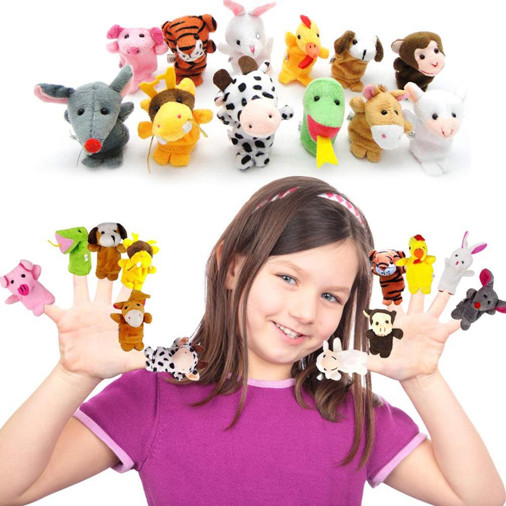 12 Stück Chinesisches Tierkreiszeichen Weiche Tierpuppe Cartoon Finger Spielzeug Plüsch Geschenk für Kinder Erwachsene