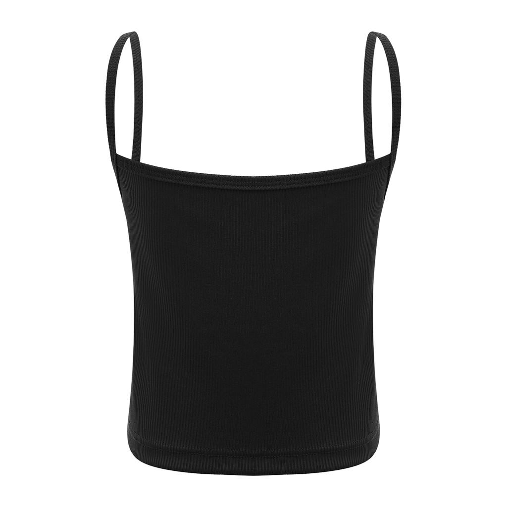 Top Corto a Coste Senza Maniche per Bambine Ragazze con Spalline Sottili Maglietta Intima Monocolore per Danza Sport