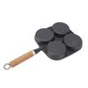 Egg Pan 4 Cup Egg Frying Pan with Wooden Handle for Breakfast Pancakes Omelettes