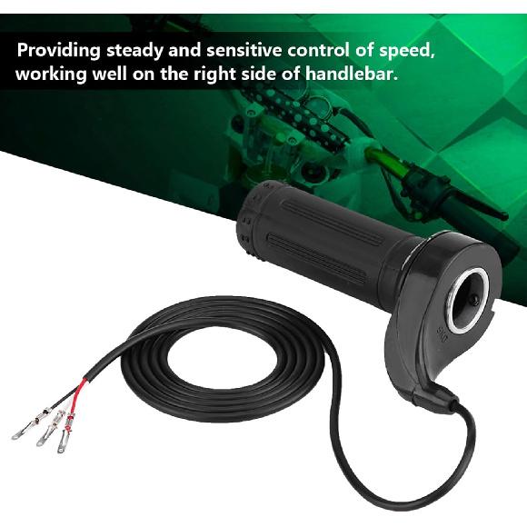 Full Twist Throttle Ebike Throttle 22.5mm / 0.88in Universal Electric Scooter Throttle with 3 Wires for Electric Scooters, Bicycles, Pocket Bikes,