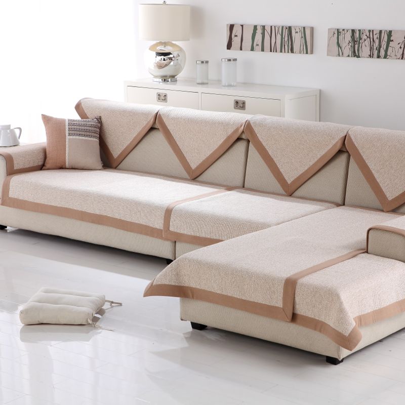 

Чехол на подушку для дивана в классическом китайском стиле, хлопково-льняная ткань, подушка из массива дерева, чехол-полотенце для подушки дивана в нейтральных тонах из льна для круглого года в китайском стиле Roy Bean (Brown Edge) 70 * 50CM