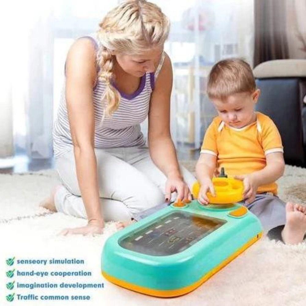 Plastic Kids Toy Racing Car Arcade Green Grey Play Console Game  for Boys and Girls