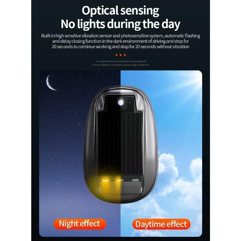 Car Roof RGB Strobe Light with Remote Control Waterproof Interior Car Lights Wireless Smart LED Strobe Lights Solar Powered Aircraft Warning Lights