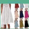 Color Plussize Solid Floral Summer Dress Summer Sleeveless Slim Shirt Big Hem Loose Beach Party Elegant Dresses Nighty S2xl