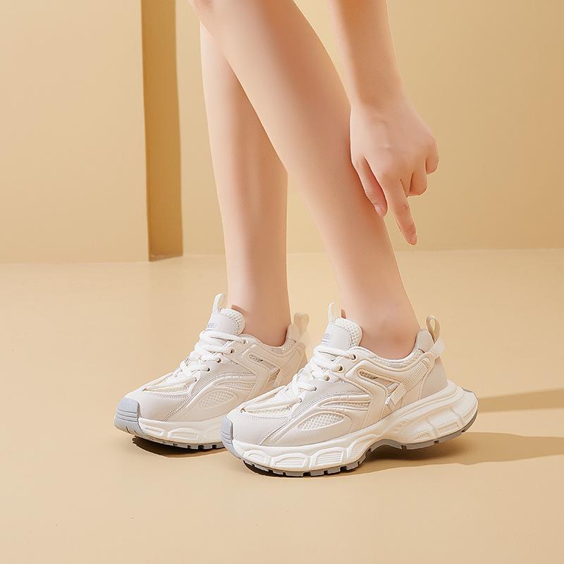 New Breathable Women's Thick-soled Height-increasing Dad Shoes, Versatile Casual Sports Shoes