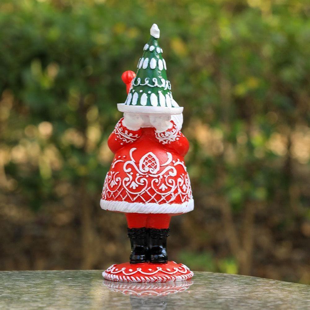Adorable Cute Santa Claus Ornaments Exquisite Unique Resin Santa Claus Statues Cartoon Christmas Ornament Christmas