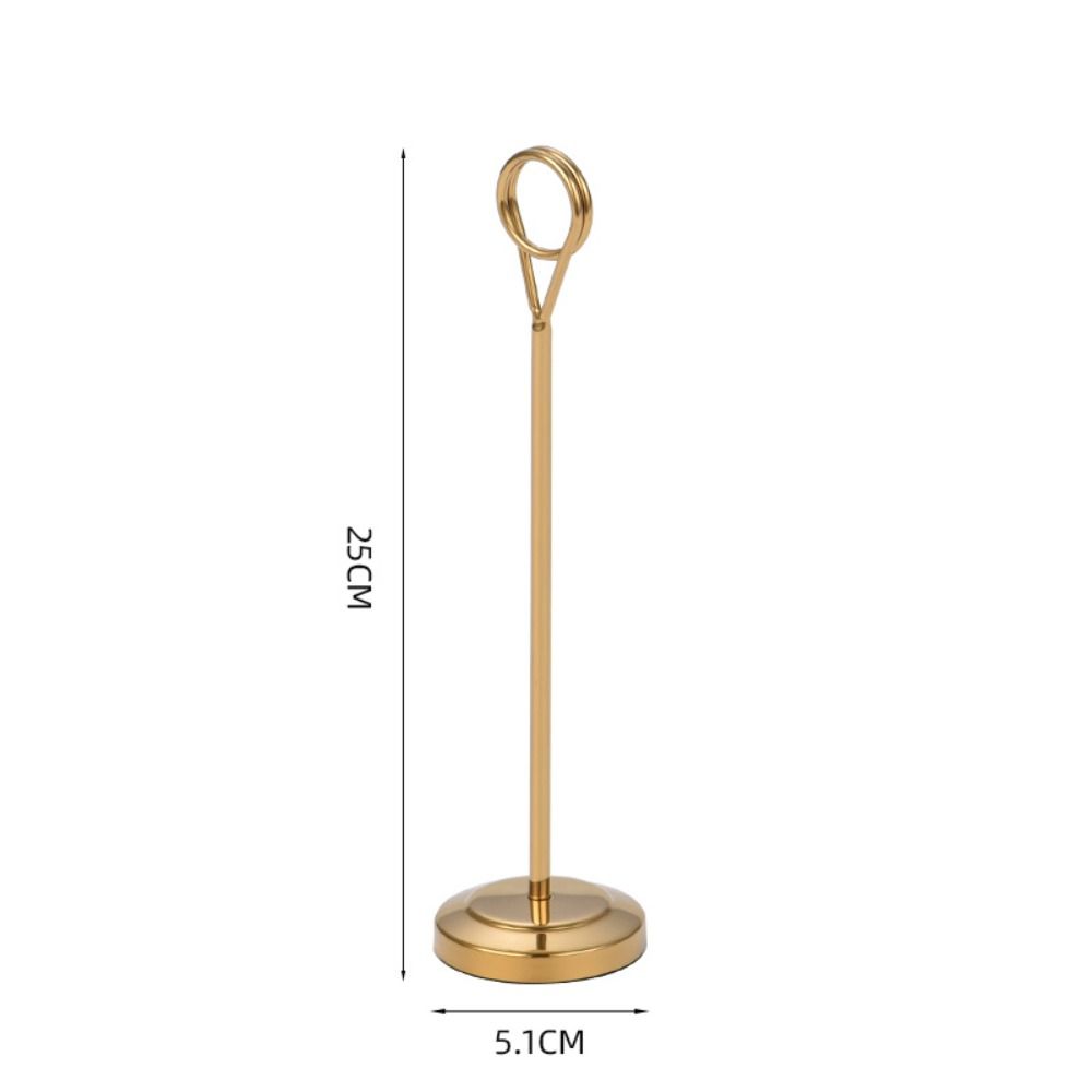 Cute Stainless Steel Round Photo Clip Elegant Note Clamp Stand  Restaurant Table