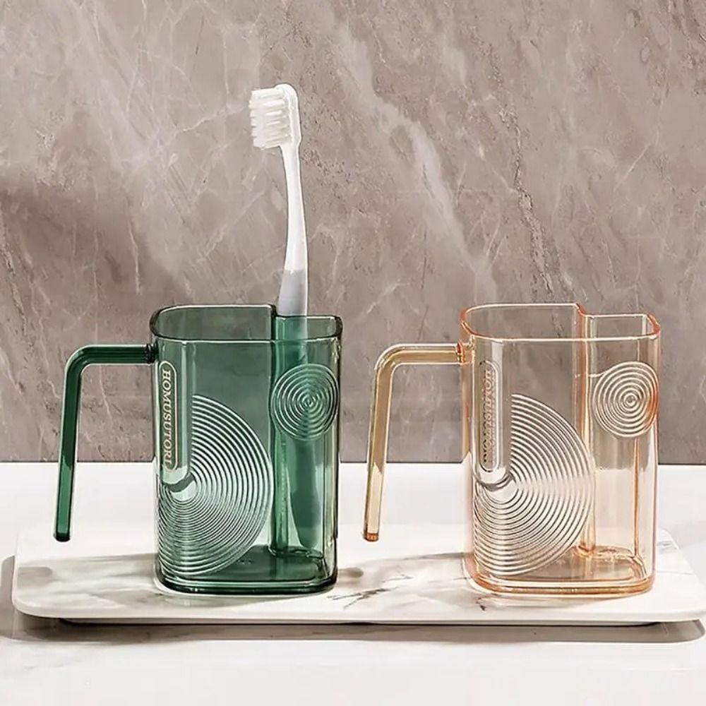 Transparent Toothbrush Cup Draining Hole Drink Tumbler Bathroom Washing Cups Mouthwash Cup  Travel