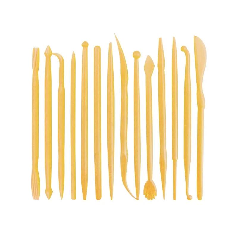 14 delar/set Plastlera Skulpteringsset Vaxsnideri Keramikverktyg Snideri Skulptur Formare Polymer Modellera Verktyg