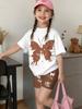 Whimsical 3D Butterfly Print 2 Piece Kids Summer Casual Set Lightweight Short Sleeve Shorts For Unisex Boys Girls