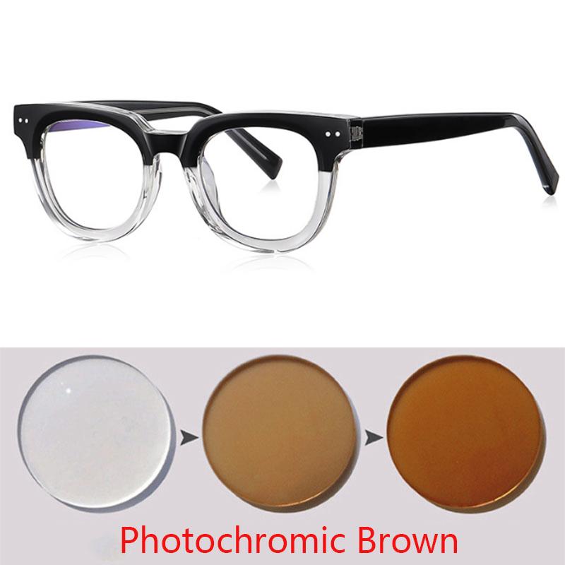 Retro Flat Top Glasses Acetate CP Core Minimalist Optical Frame Prescription Eyeglasses Simple Nail Design