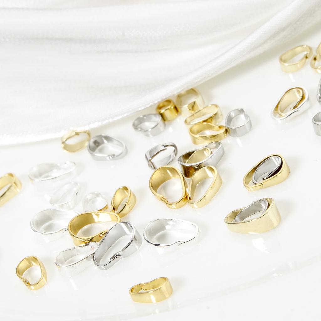 50pcs Brass Pendant Pinch Bails Clasps Gold Plated Sliver Plated Multisize Brass Melon Seed Buckle High Quality Jewelry Findings