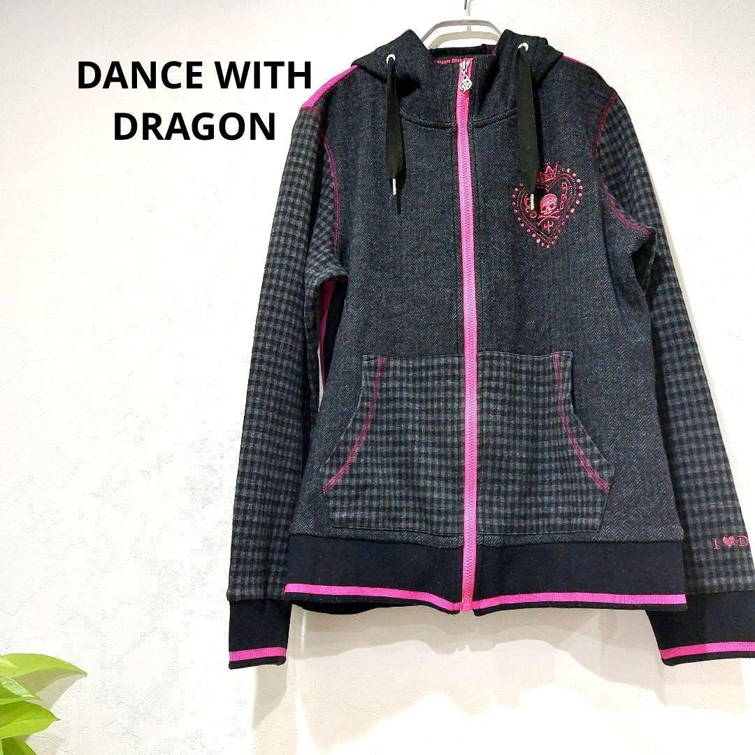 

[USED] Dance with Dragon Zip Hoodie, Black, Pink, Skull, Golf Sweatshirt