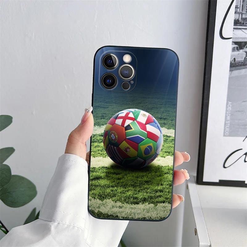 Football Footy Soccer Phone Case for iPhone 11 15 Pro Max Case Coque 14 Plus 13 Pro 12 11 X XS XR 6s 7 8 SE 2020 TPU Soft Cover