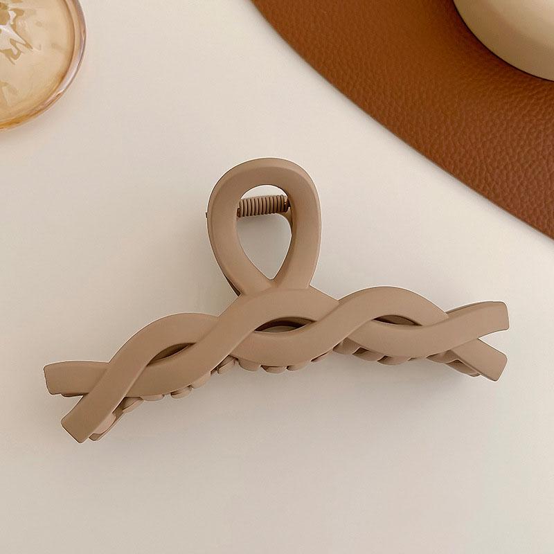 Kvinnlig Elegant Brun Beige Blomma Geometrisk Hårklo Dam Temperament Solid Hårklämma Tandad Hårnål Mode Håraccessoarer