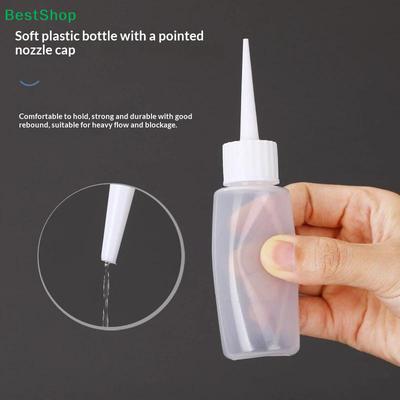 10Pcs Precision Tip Glue Bottles - 30/50/100ml Soft Rubber Squeeze Bottles with Scale Markings